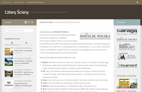 Nasza podstrona w serwisie Cztery Ściany