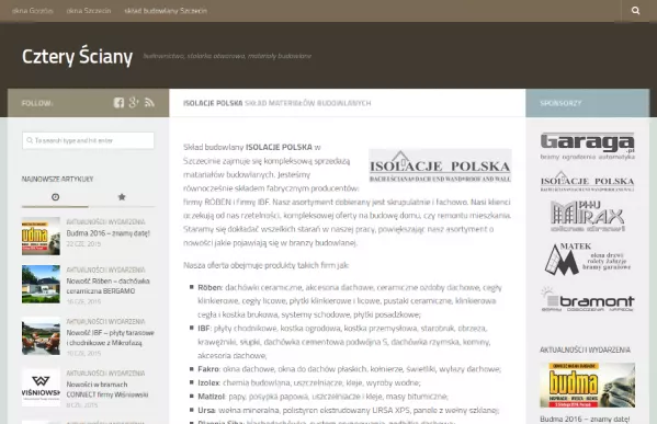 Nasza podstrona w serwisie Cztery Ściany