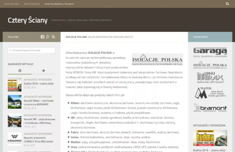 Nasza podstrona w serwisie Cztery Ściany