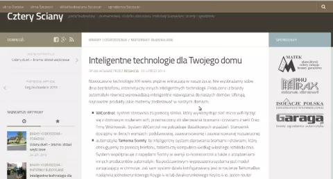 Portal budowlany Cztery Ściany pisze o...