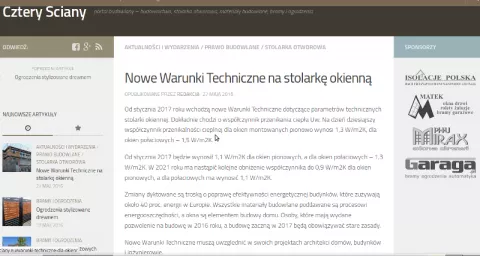 Co nowego na naszym portalu budowlanym Cztery Ściany?