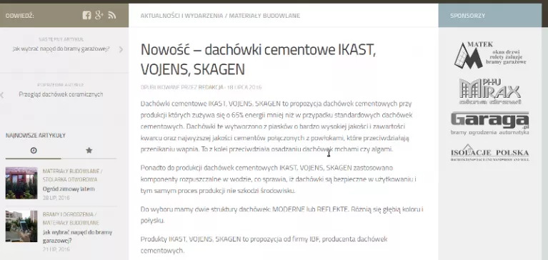 Portal budowlany Cztery Ściany z nowym tematami