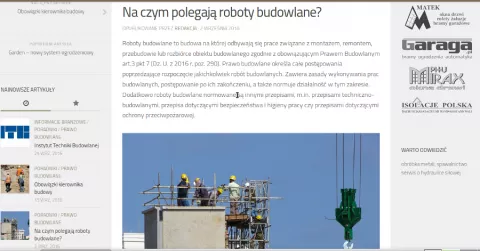  Roboty budowlane to nowe zagadnienie na portalu budowlanym Cztery Ściany