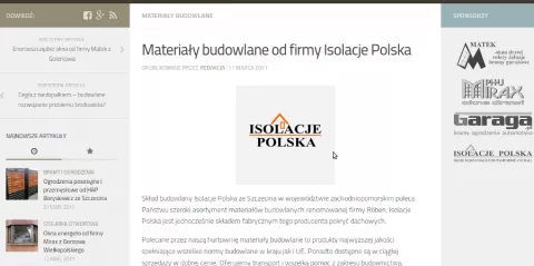 Materiały budowlane na portalu