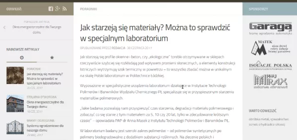 Jak starzeją się materiały?