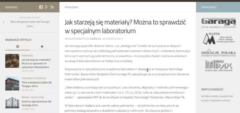 Jak starzeją się materiały?