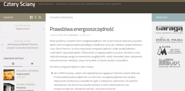 Portal Cztery Ściany poleca