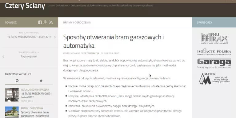 Informacje budowlane na portalu